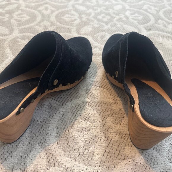 Lisa B black suede clogs with heel, size 37 - Picture 5 of 5